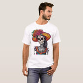 T-shirt Art mexicain Catrina Skeleton (Devant entier)