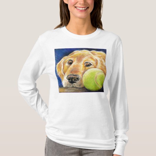 T-shirt Art mignon de golden retriever (Devant)