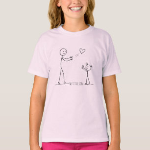 T-shirt Art minimaliste de figures bâtons de mère et fille