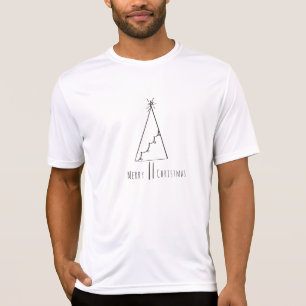 T-shirt Art minimaliste de la ligne Arbre de Noël Joyeux