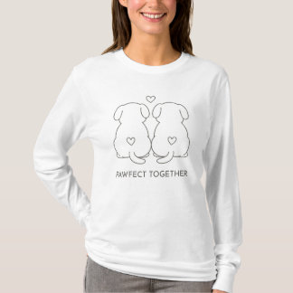 T-shirt Art minimaliste en ligne de chien - Cadeau Mariage