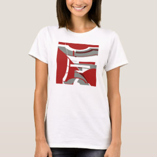 T-shirt Art moderne Abstrait moderne en mosaïque rouge fon