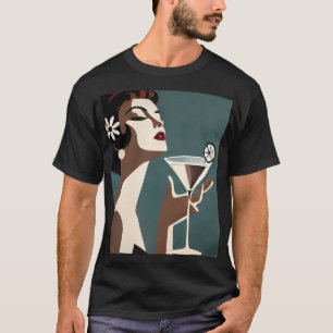 T-shirt Art Moderne du Milieu du Siècle La DIva Martini