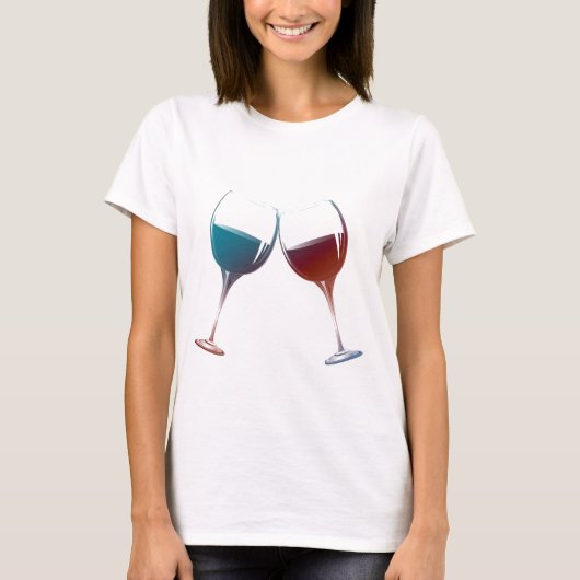 T-shirt Art moderne en verre de vin (Devant)
