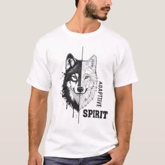 T-Shirt Art Moderne Loup Esprit Adaptatif