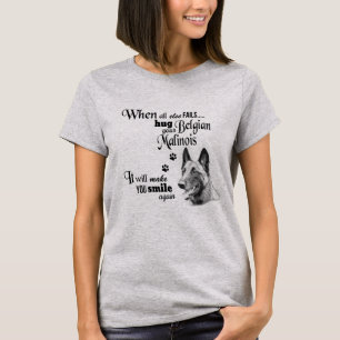 T-shirt Art moderne malinois belge slogan de race mignonne