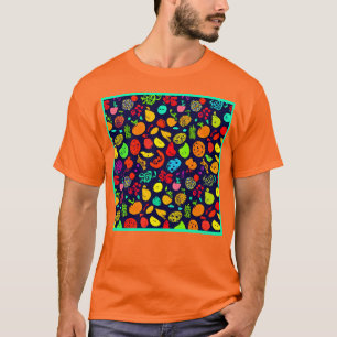 T-shirt Art Motif de fruits de néon coloré