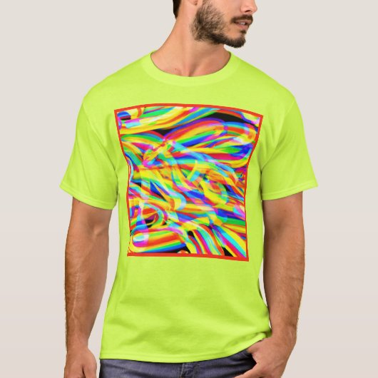 T-shirt Art Motif Néon Lumineux Et Coloré (Devant)