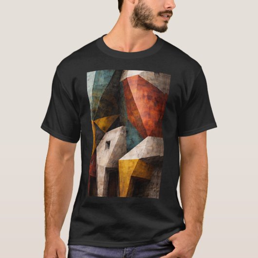 T-shirt Art mural d'architecture abstraite géométrique (Devant)