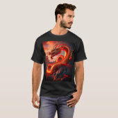 T-shirt Art Mysical Red Fire Dragon (Devant entier)