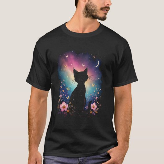 T-shirt art mystique de chat (Devant)
