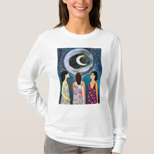 T-shirt Art Mystique Femmes regardant la Lune