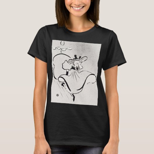 T-shirt Art noir et blanc Jane Avril par Toulouse Lautrec (Devant)