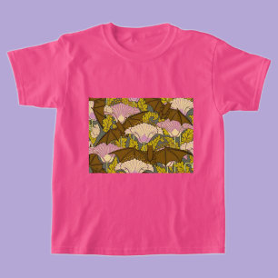 T-shirt Art Nouveau Chauves-souris et Fleurs Halloween