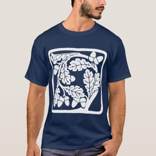 T-shirt Art Nouveau Chêne Feuilles et Acorns (Devant)