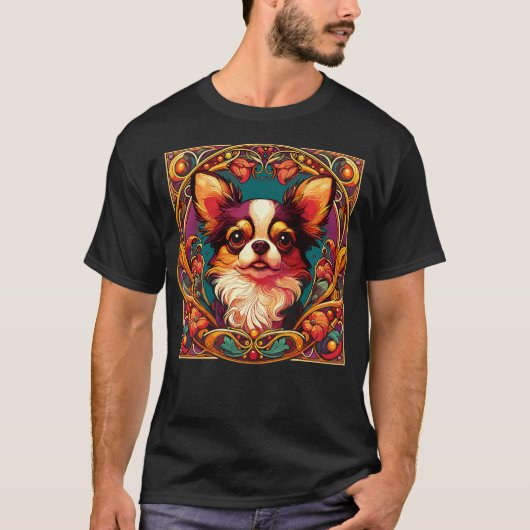 T-shirt Art Nouveau Chihuahua Amusant Chihuahua Design (Devant)