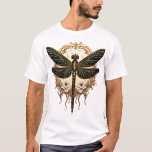 T-shirt Art Nouveau Libellule Élégant Steampunk