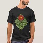 T-shirt Art Nouveau Rouge Rose De Morgan (Devant)