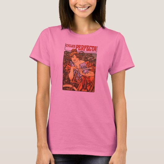 T-shirt Art Nouveau Vélo Mucha Art (Devant)