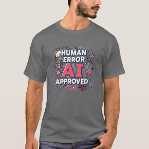 T-shirt Art numérique approuvé par l'IA d'erreur humaine
