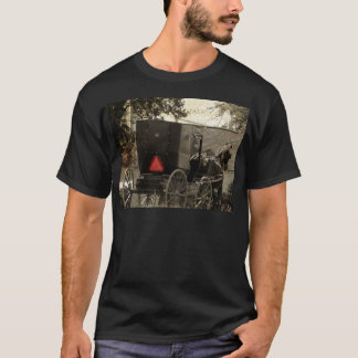 T-shirt Art numérique de carte postale Amish Horse et Bugg