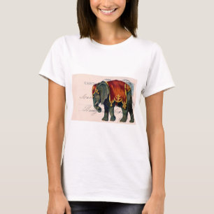 T-shirt Art numérique de carte postale Eléphant vintage