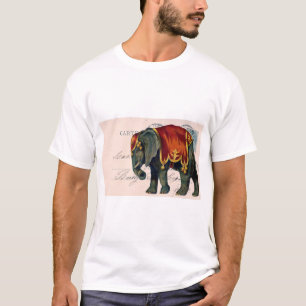 T-shirt Art numérique de carte postale Eléphant vintage