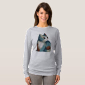 T-shirt Art numérique de chat coloré (Devant entier)
