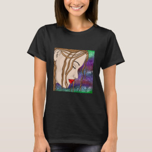 T-shirt Art numérique   Triste dame profonde dans la pensé