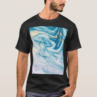 T-shirt Art Océanique : Fissures D'Agate De Marbre.