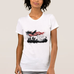 T-shirt Art patriotique du 4 juillet avec drapeau et solda