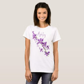 T-shirt Art personnalisé dendrobium orchidée violette (Devant entier)