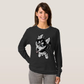 T-shirt Art Pixel Husky Puppy (Devant entier)