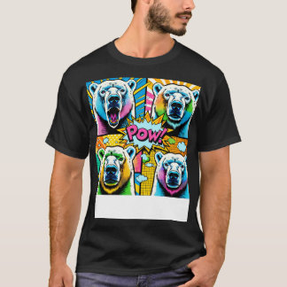T-shirt Art Polar Bear Tee Vibrant Faune mode
