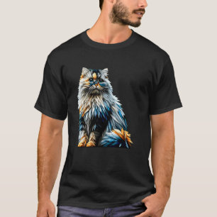 T-shirt Art polygonal chat himalayen persan