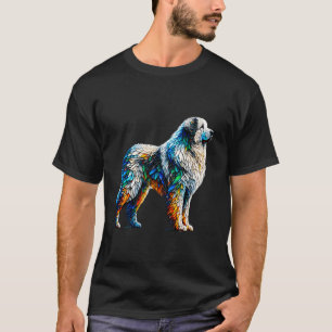 T-shirt Art polygonal Grand Pyrenees Chien de montagne des