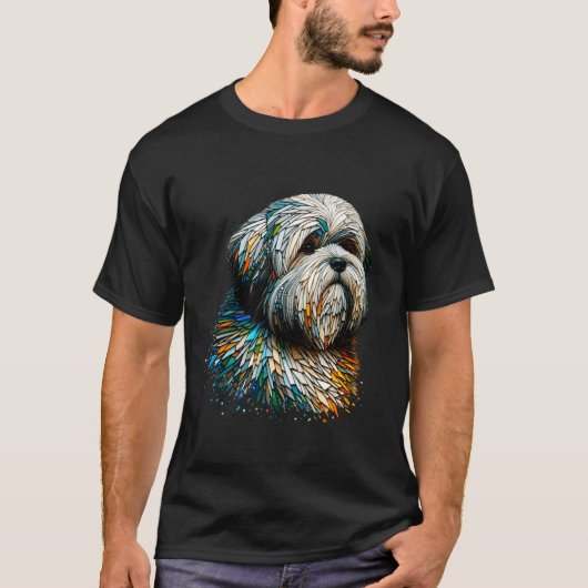 T-shirt Art polygonal Lhasa Apso (Devant)