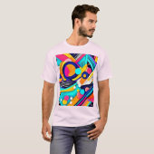 T-shirt Art Pop Abstrait Vibrant (Devant entier)