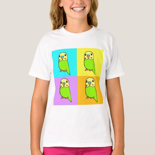T-shirt Art Pop Budgie (Devant)