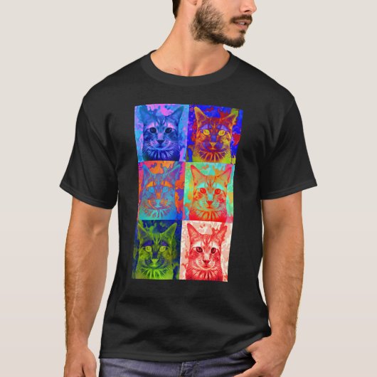 T-shirt Art Pop Cat (Devant)