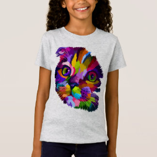 T-Shirt Art pop Kitten multicolore