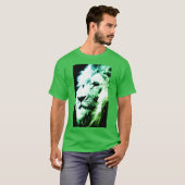 T-shirt Art Pop moderne Lion Face Hommes's Elegant Green (Devant entier)