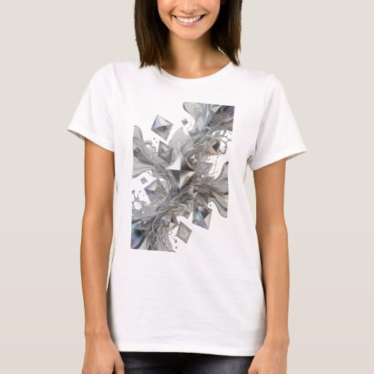 T-shirt Art porté ABSTRACT ART Argent Classique (Devant)