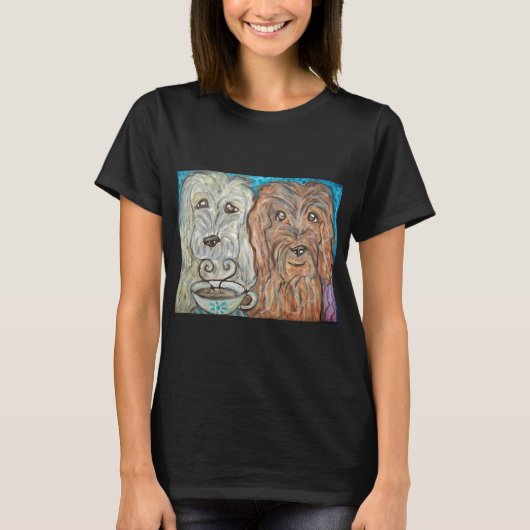 T-shirt Art potable de café de GOLDENDOODLE (Devant)