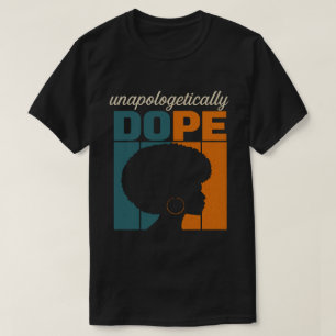 T-shirt Art rétro de femme afro sans excuses et super clas