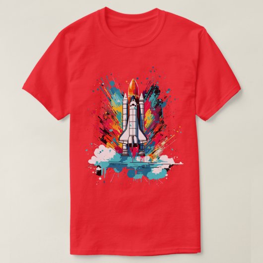 T-shirt Art Rocket Lancement Spatial Cadeaux Sciences Cade (Design devant)