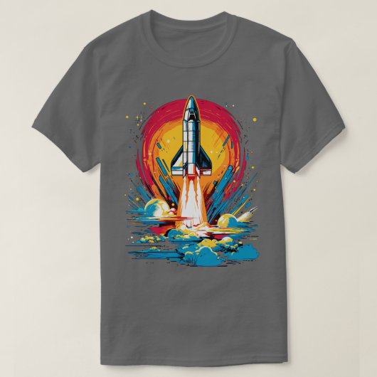 T-shirt Art Rocket Lancement Spatial Cadeaux Sciences Cade (Design devant)