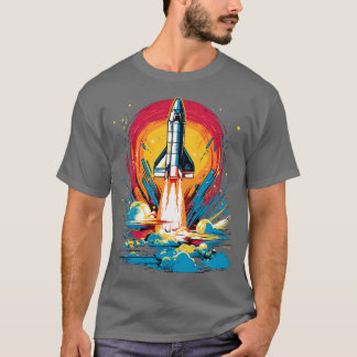 T-shirt Art Rocket Lancement Spatial Cadeaux Sciences Cade