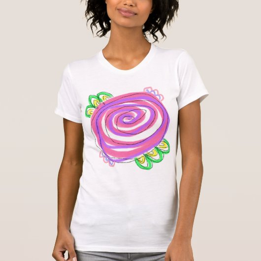 T-shirt Art rose Abstrait à porter (Devant)