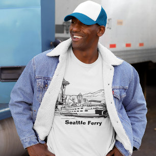 T-shirt Art Seattle Ferry Washington State Line
